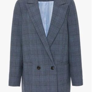 Ganni Plaid Double-Breasted Blazer